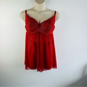 Love Affair Red‎ Rose Nightgown Size 3X